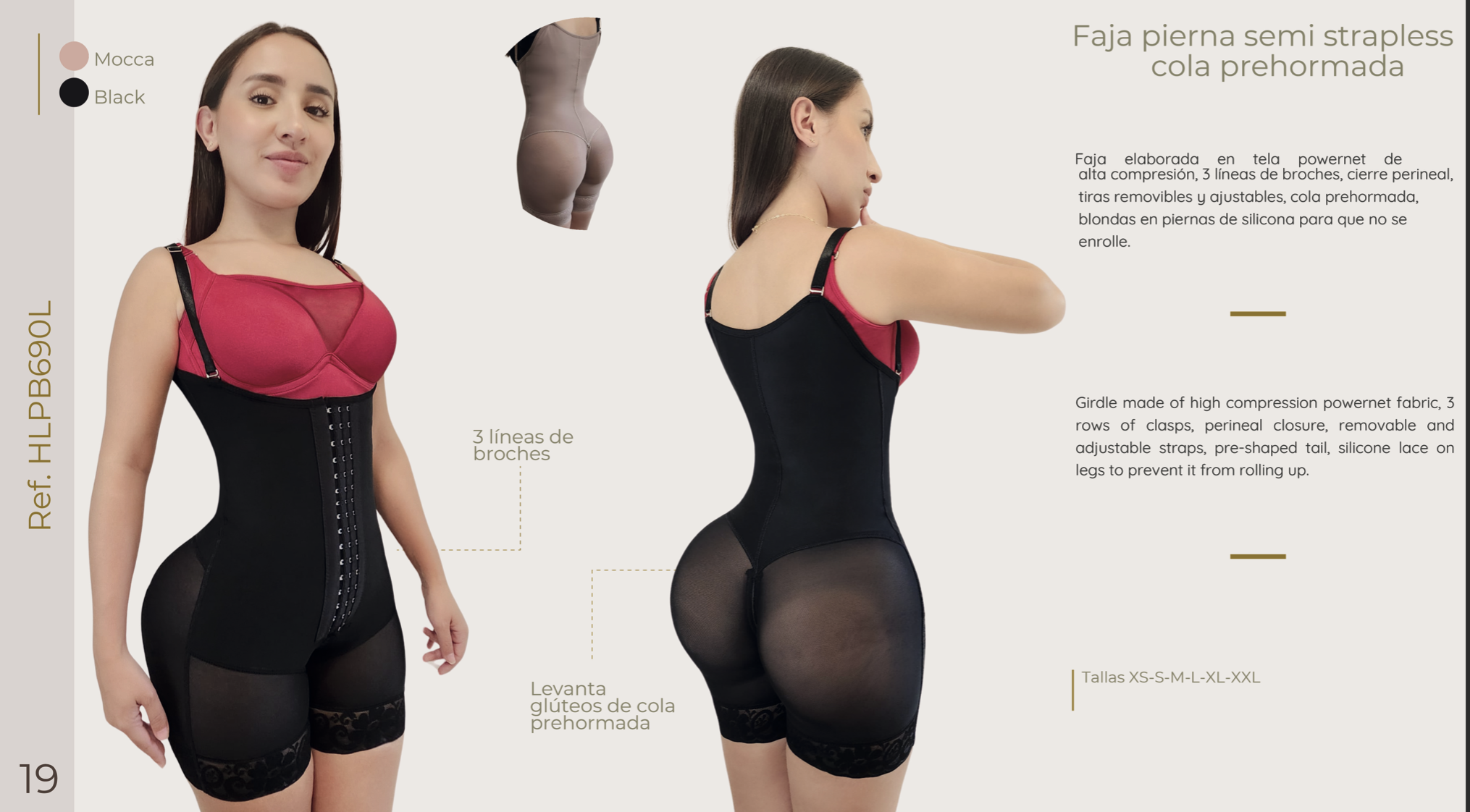 Faja Pierna Semi Strapless Cola Prehormada - Image 3